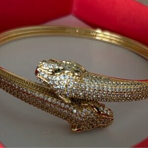 Elegant Gold Plated diamond encrusted Panther Bracelet